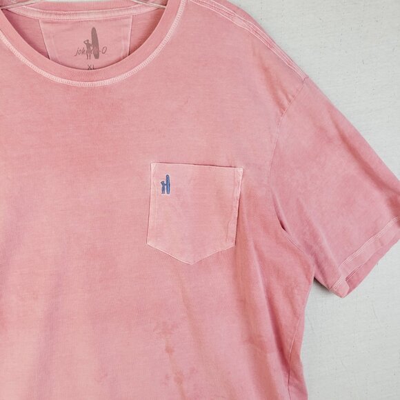 Johnnie-O Dale T-shirt Malibu Red/ Pink Short Sleeve size XL Distressed Tie-Dye - Picture 8 of 15